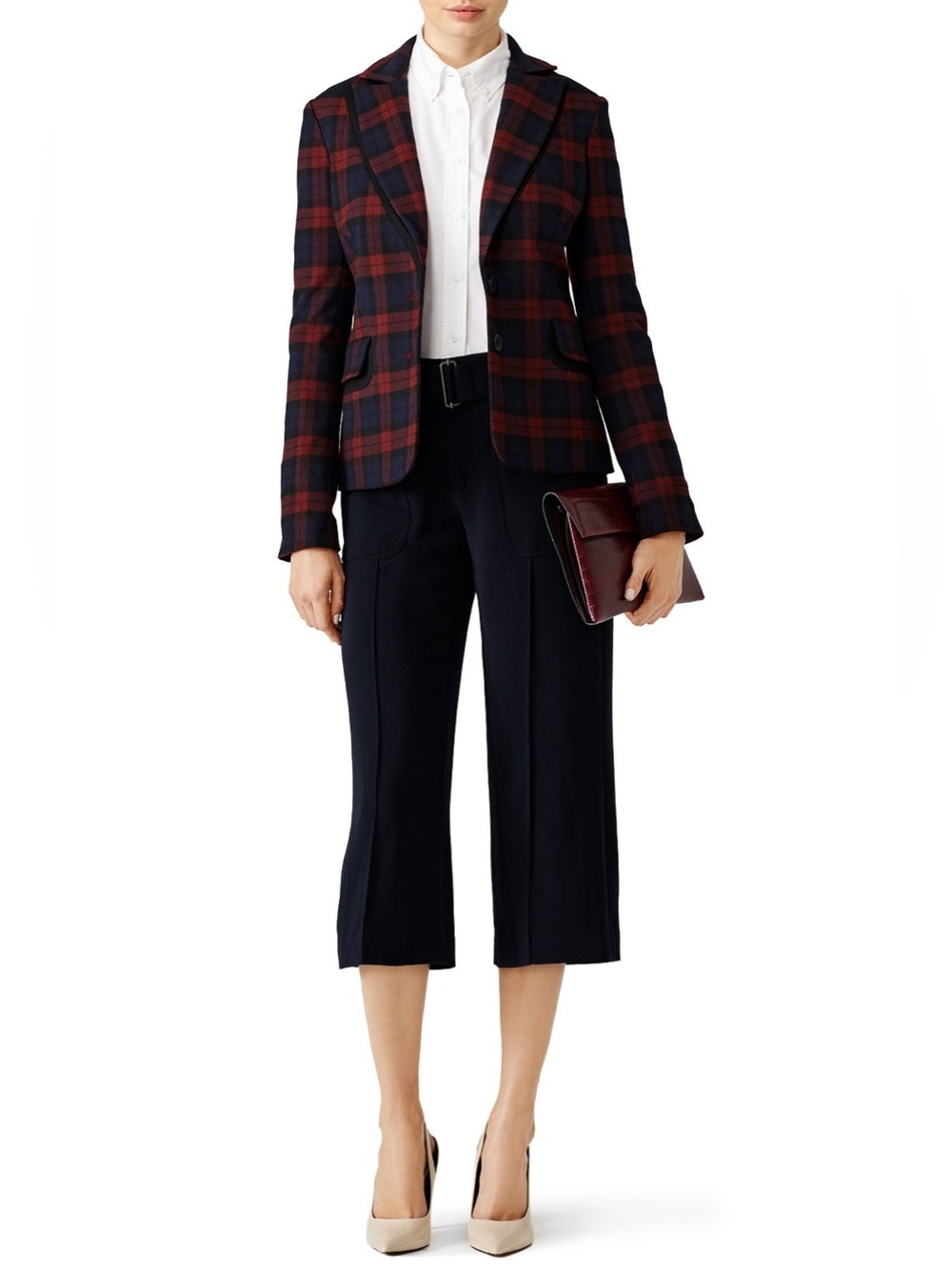 NWOT Derek Lam 10 Crosby Plaid Tartan Blazer